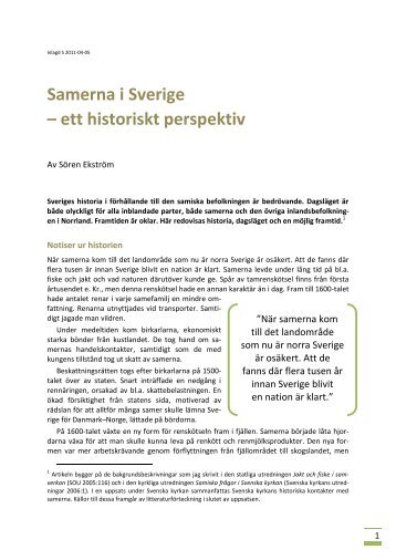 Samerna i Sverige – ett historiskt perspektiv - Sören Ekström