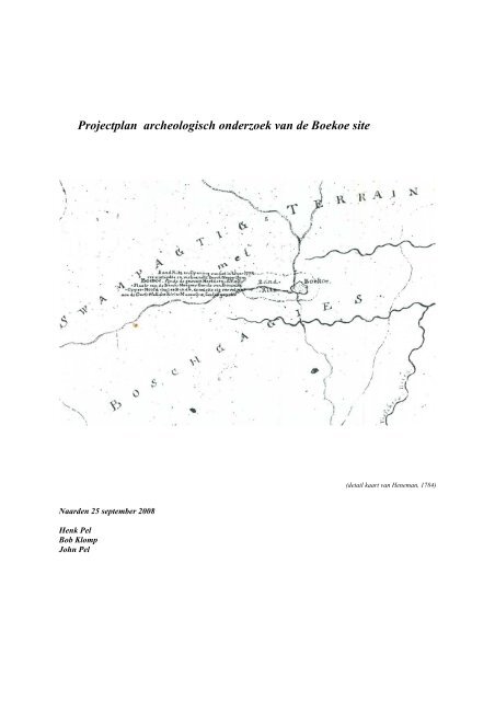 Projectplan archeologisch onderzoek van de Boekoe site
