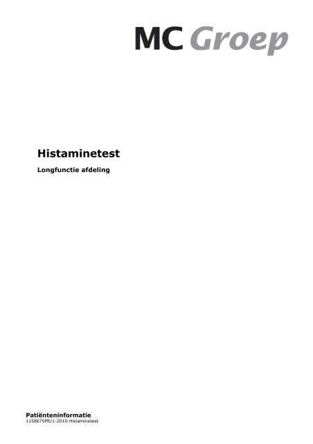 Histaminetest - MC Emmeloord