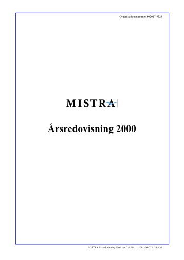 MISTRA Årsredovisning 2000 ver.0105141