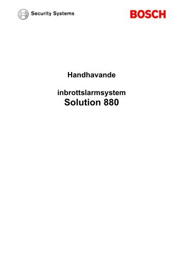 Solution 880 användarmanual - Paralarm