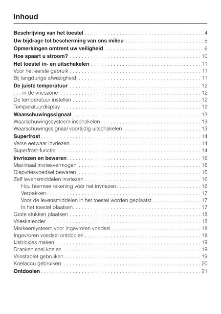 Gebruiks- en montageaanwijzing vrijstaande ... - miele Miele