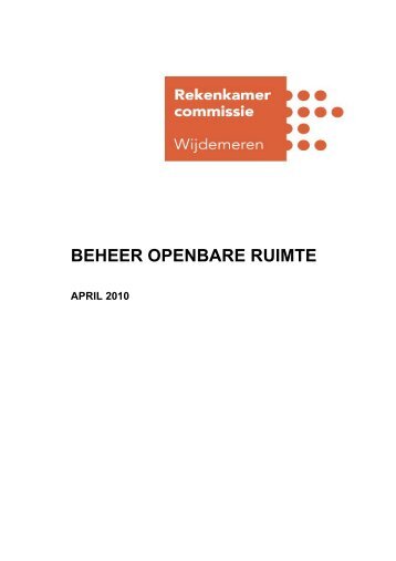 BEHEER OPENBARE RUIMTE - Gemeente Wijdemeren