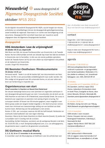 30 Nieuwsbrief ADS: DNU 25 oktober 2012 - Doopsgezinde ...