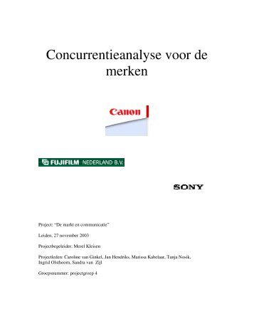 Concurrentieanalyse Canon - Portfolio website Ingrid Olsthoorn ...