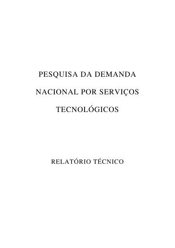 pesquisa da demanda nacional por serviços tecnológicos - Tecpar