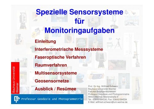 Spezielle Sensorsysteme für Monitoringaufgaben