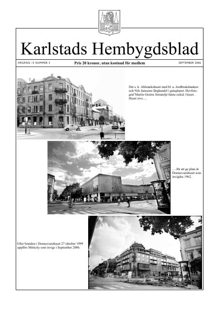 Nr 3 2006 - Karlstads Hembygdsförening