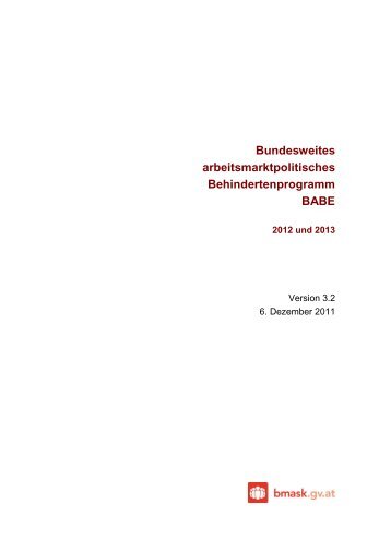 BABE 2012 - 2013 - Bundessozialamt