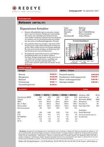 Betsson - Redeye