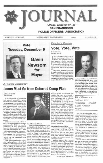 December 2003 - San Francisco Police Officers Association