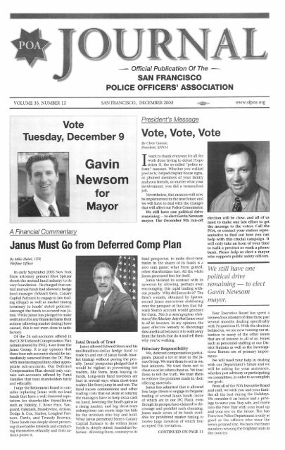 December 2003 - San Francisco Police Officers Association