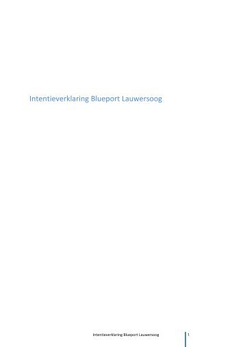 Intentieverklaring Blueport Lauwersoog