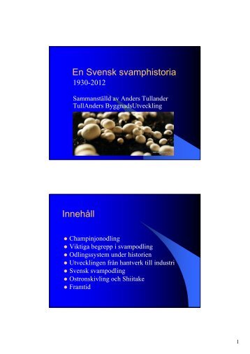 En Svensk svamphistoria Innehåll