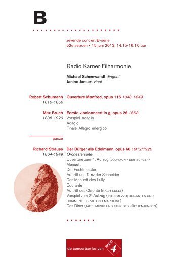 Radio Kamer Filharmonie - Radio 4 concert agenda