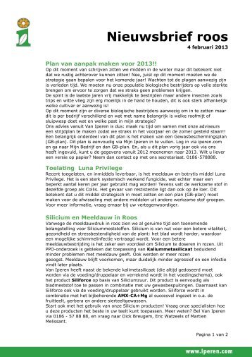 Nieuwsbrief roos - Van Iperen