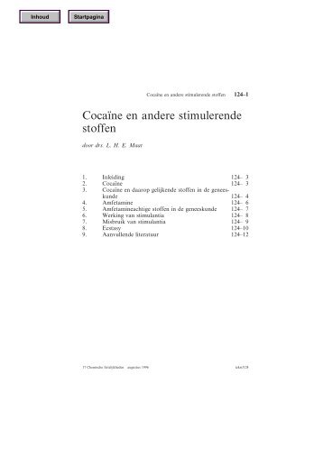 Cocaïne en andere stimulerende stoffen - Chemische Feitelijkheden