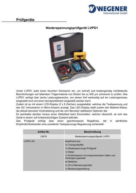 Prospekt Prüftechnik (PDF)