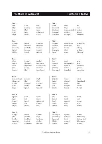 Facitliste til Lydsporet Hæfte 5b • Indlyd - spf – nyheder . dk