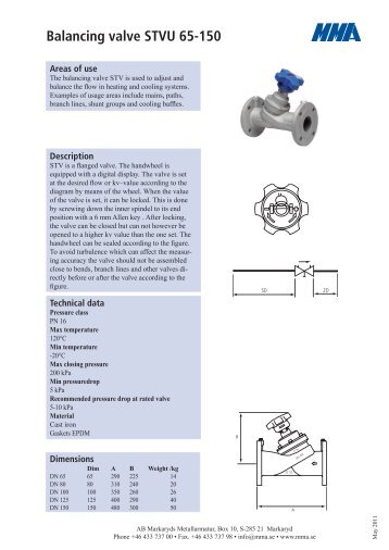 Balancing valve STVU 65-150 - Zero Carbon Future