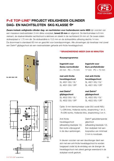 P+E TOP-LINE® PROJECTSLOTEN - Post en Eger