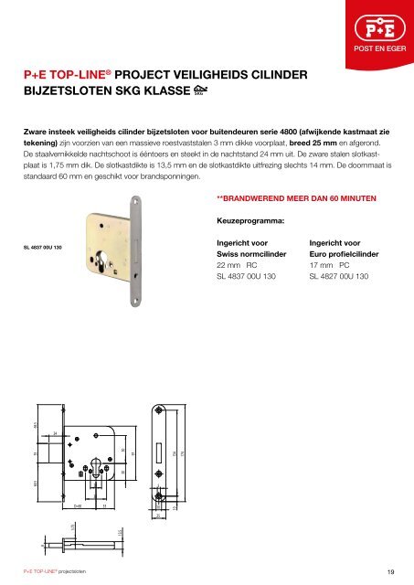 P+E TOP-LINE® PROJECTSLOTEN - Post en Eger