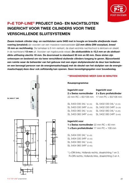 P+E TOP-LINE® PROJECTSLOTEN - Post en Eger