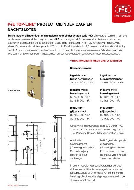 P+E TOP-LINE® PROJECTSLOTEN - Post en Eger