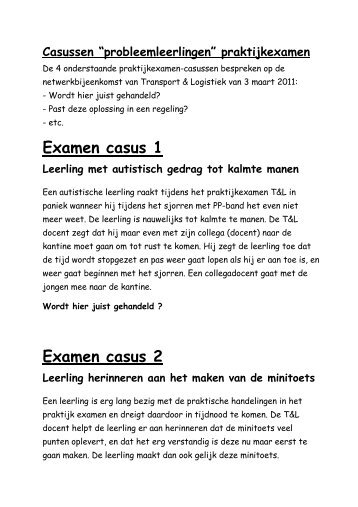 Examen casus 1 Examen casus 2 - platform vmbo Transport en ...