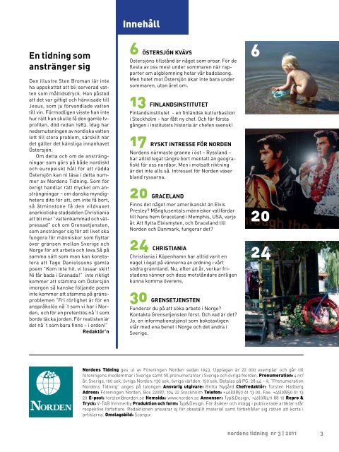 Nordens Tidning nr 3 2011 - Föreningen Norden