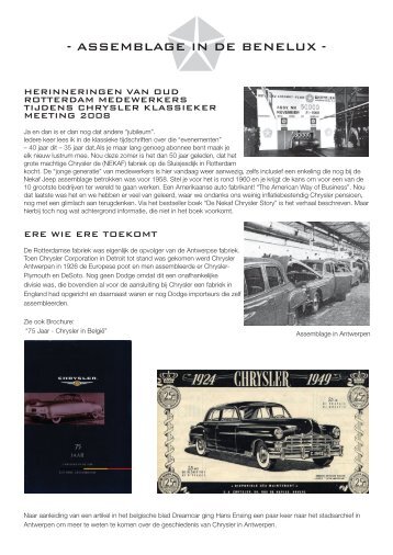 Bekijk uitgave in PDF formaat - Chrysler Classic Cars