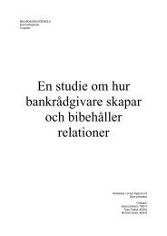 En studie om hur bankrådgivare skapar och bibehåller relationer