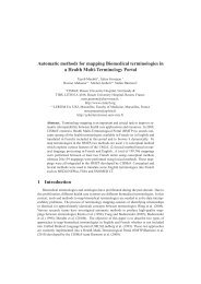 Automatic methods for mapping Biomedical ... - CHU de Rouen