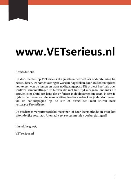 Blok 21 Veterinaire Volksgezondheid - VETserieus.nl