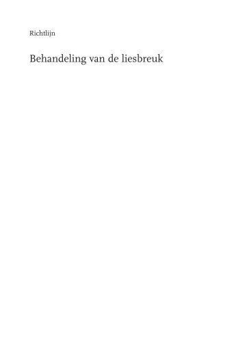 Richtlijn 'Liesbreuk' - Nederlandse Vereniging voor Heelkunde