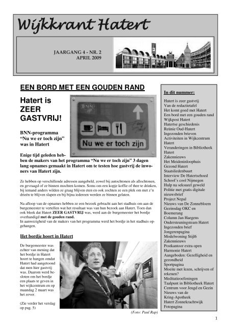 Jaargang 4, nummer 2 (april 2009) - Wijkkrant Hatert