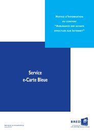 Service e-Carte Bleue NOTICE D'INFORMATION - Bred