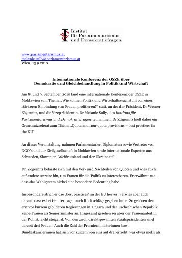 Bericht zur Konferenz - Institut für Parlamentarismus und ...