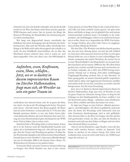Magazin SWISSLIFE Frühling 2013