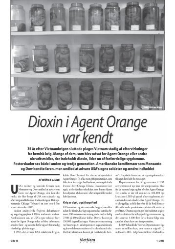 Dioxin i Agent Orange var kendt - Dansk Vietnamesisk Forening