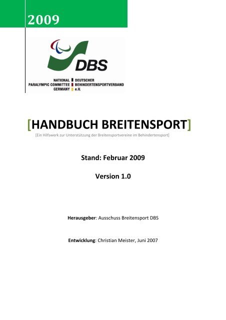2009 [HANDBUCH BREITENSPORT] - DBS