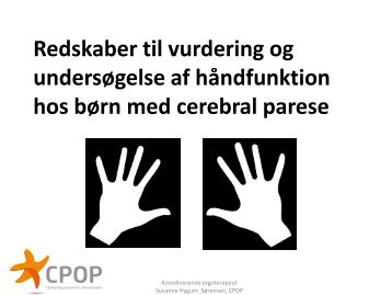 Redskaber til vurdering og undersøgelse af håndfunktion ... - CPOP