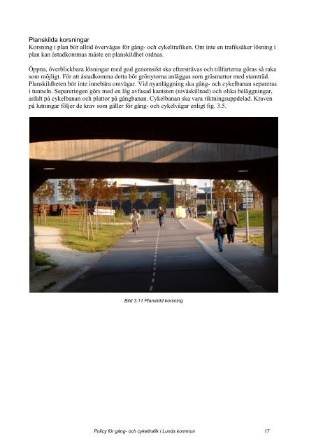 Policy för gång- och cykeltrafik i Lunds kommun