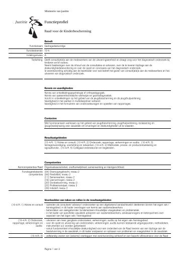 Functieprofiel Gedragsdeskundige - Raad voor de Kinderbescherming