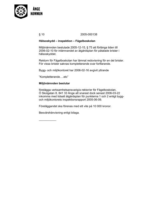 Miljönämndens protokoll 2006-02-23.pdf - Ånge kommun