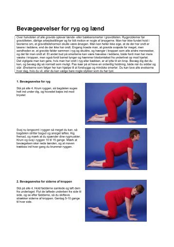 Bevægeøvelser for ryg og lænd - Hvidovre Hospital