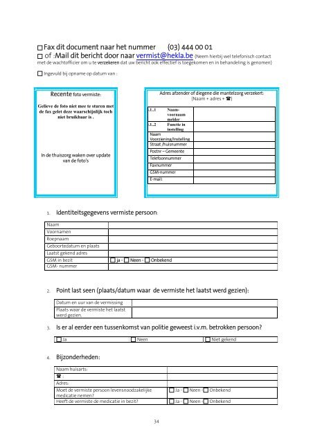 Consulteer eveneens het draaiboek - PolitieZone HEKLA