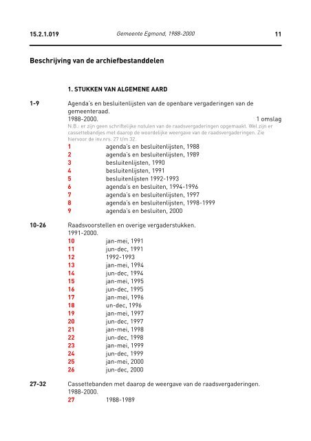 Gemeente Egmond, 1988-2000 - rubriek - Regionaal Archief Alkmaar