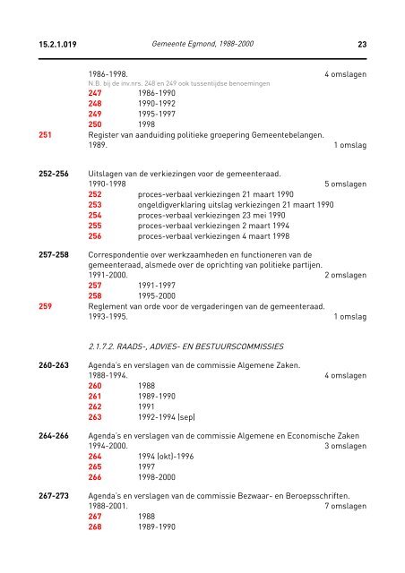 Gemeente Egmond, 1988-2000 - rubriek - Regionaal Archief Alkmaar