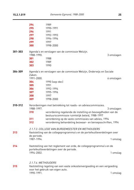 Gemeente Egmond, 1988-2000 - rubriek - Regionaal Archief Alkmaar